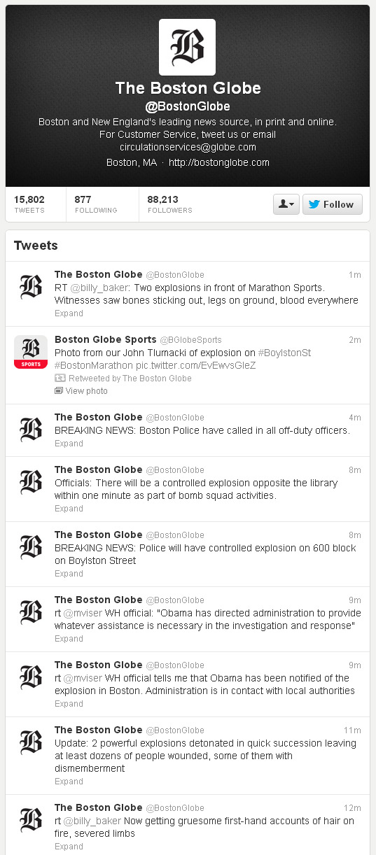 La policía de Boston avisó en Twitter que explotaría una bomba