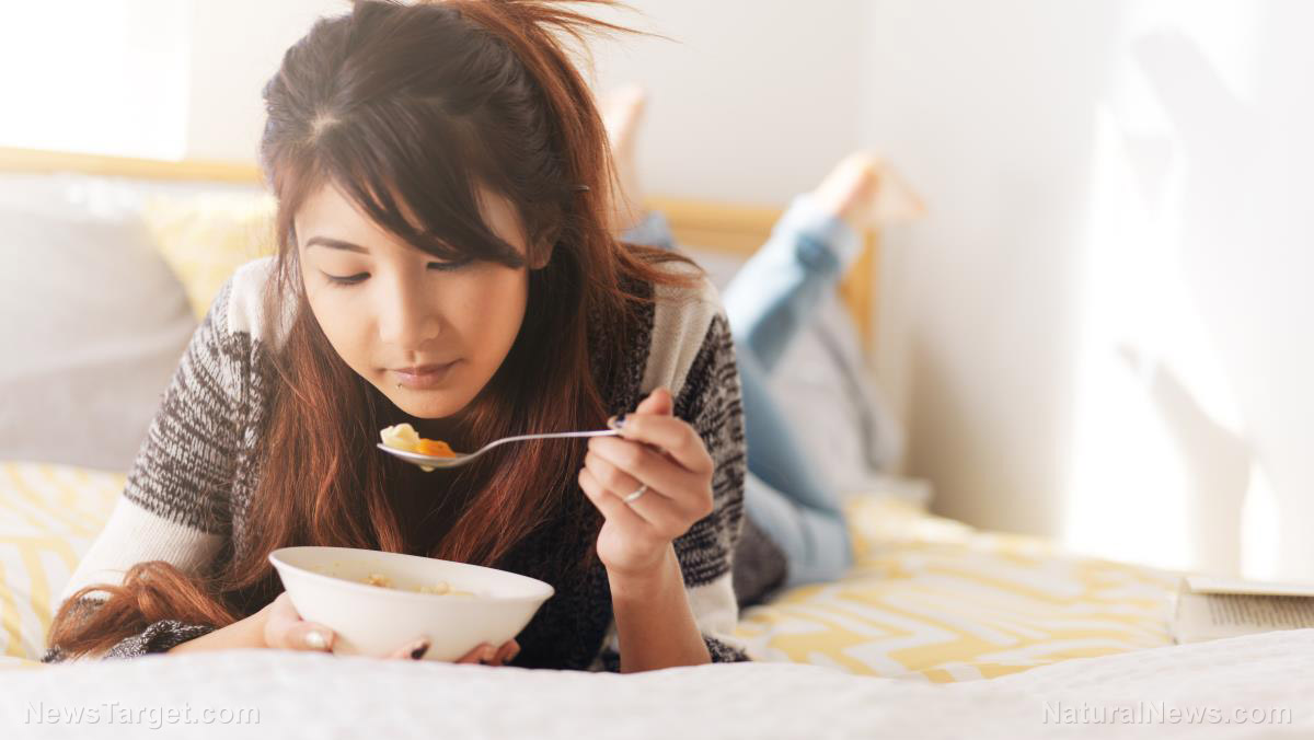 Woman-Asian-Teenager-Eating-Food-Soup-Be