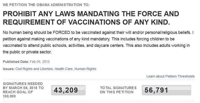 Vaccine petition