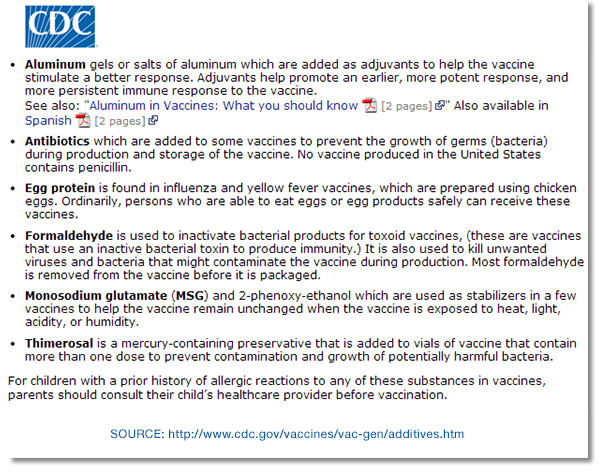 PROOF: Flu shots are the greatest medical fraud in the history of the world CDC-Additives-Listing-Vaccines-Source-600