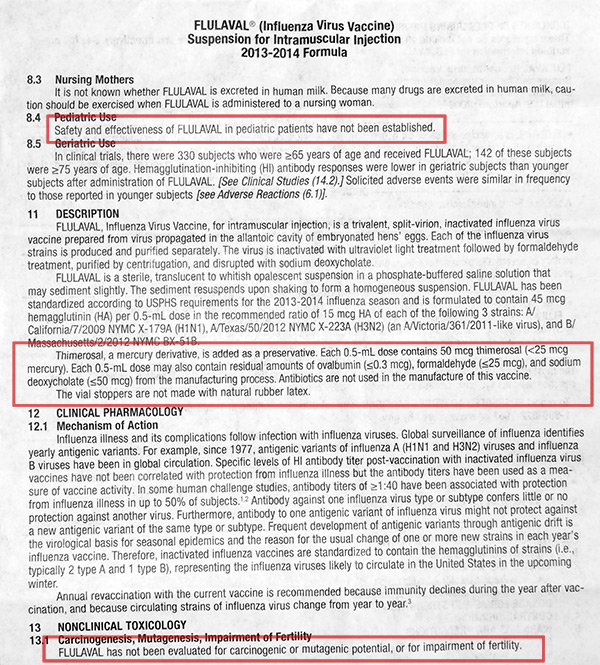 PROOF: Flu shots are the greatest medical fraud in the history of the world Flulaval-Influenza-Vaccine-Insert-600