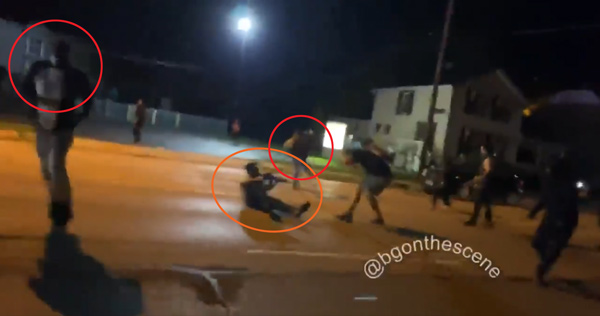 FIGHT for your LIFE: Stunning video shows moment armed
security man had to shoot multiple rioters from the ground or be
beaten to death by Black Lives Matter thugs 6