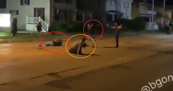 FIGHT for your LIFE: Stunning video shows moment armed
security man had to shoot multiple rioters from the ground or be
beaten to death by Black Lives Matter thugs 8