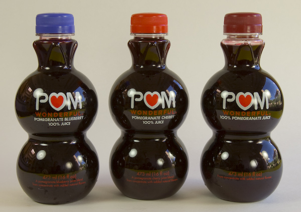 Here we see three flavors of a popular pomegranate juice brand: POM Wonderf...