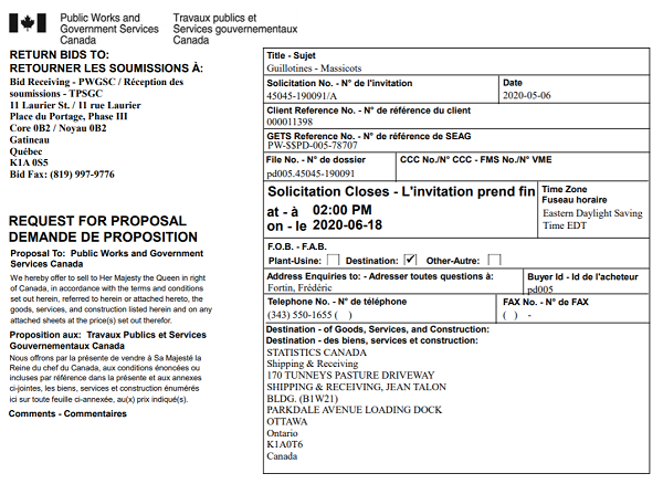 Canadian government publishes bid request for “Programmable Hydraulic Guillotines” needed “in support of Canada’s response to COVID-19” Programmable-hydraulic-guillotines-canada-bid-request