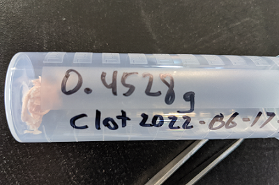 Clot sample prep vial 400