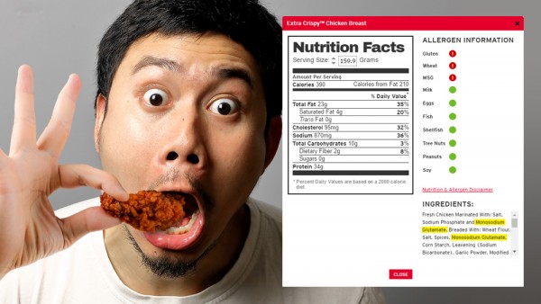 Image: KFC menu found to be loaded with MSG “excitotoxins” that can damage neurology