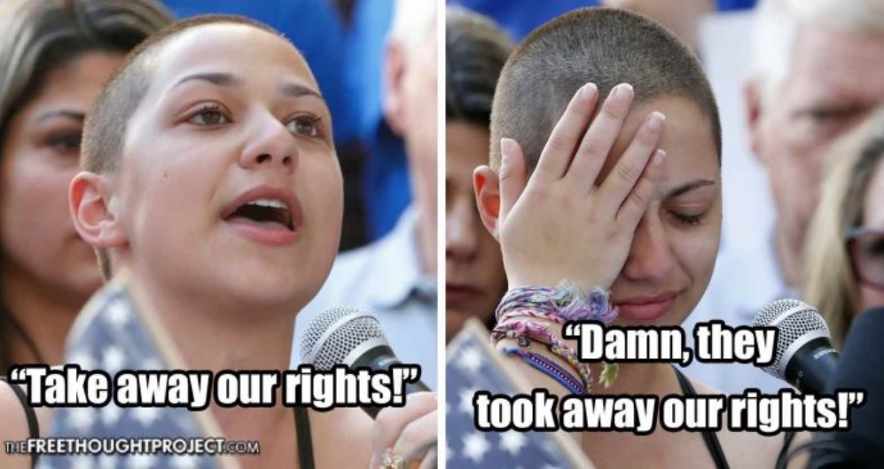 Image: Oblivious anti-gun students demand government take away their rights… then they FREAK OUT when government takes away their rights