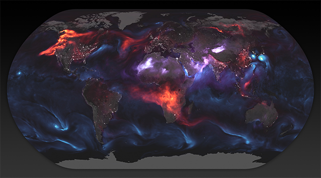 Image: A new map of Earth: Here’s what our planet looks like with the aerosols from wildfires and dust circulating our globe