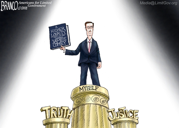 Image: Comey pretends to support the rule of law, and claims to defend it, all while TRASHING it and committing treason