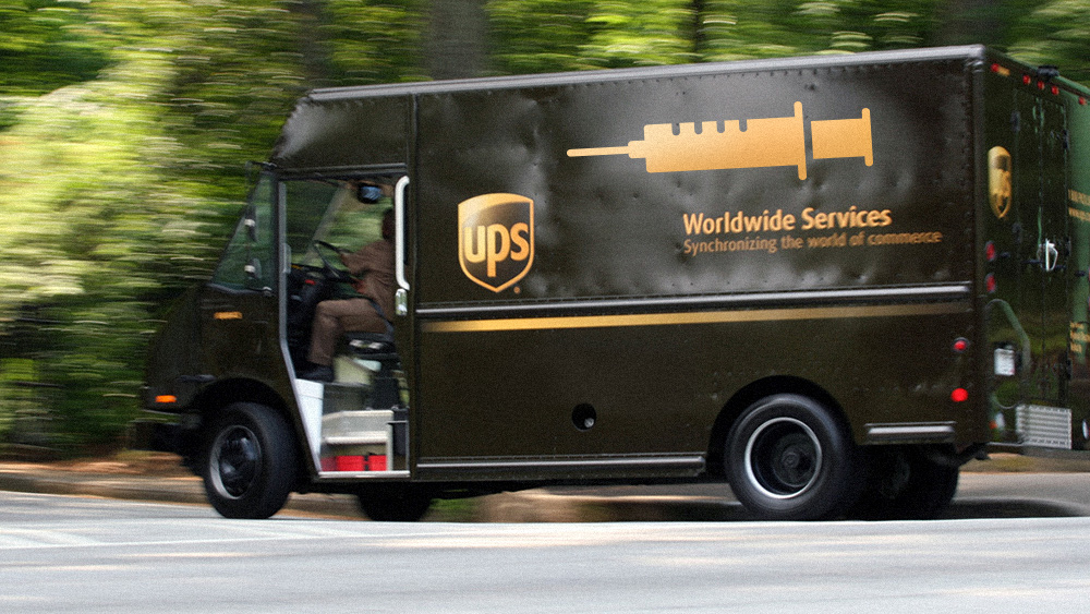 Image: UPS partnering with drug giants to inject you with vaccines in your own home pilot project a blueprint for nationwide vaccine mandates at gunpoint