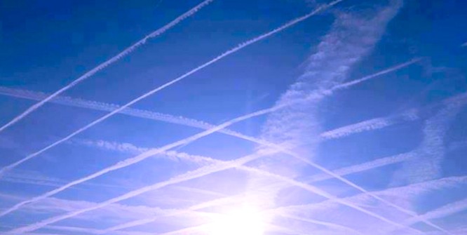 The National Academies of Sciences just held a meeting to “explore” global pollution of the skies, (project SCoPEx) to halt global warming Chemtrails-criss-cross