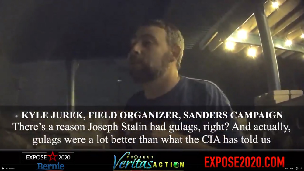 Image: Bernie Sanders Field Organizer caught on tape revealing plans to mass execute liberals and throw American citizens into GULAGS run by left-wing communists or BURN DOWN cities if Trump wins