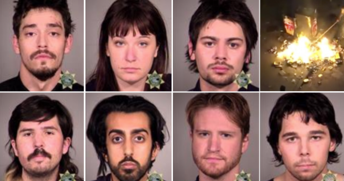 Image: 7 Antifa rioters charged with federal crimes after weekend of violent unrest in Portland