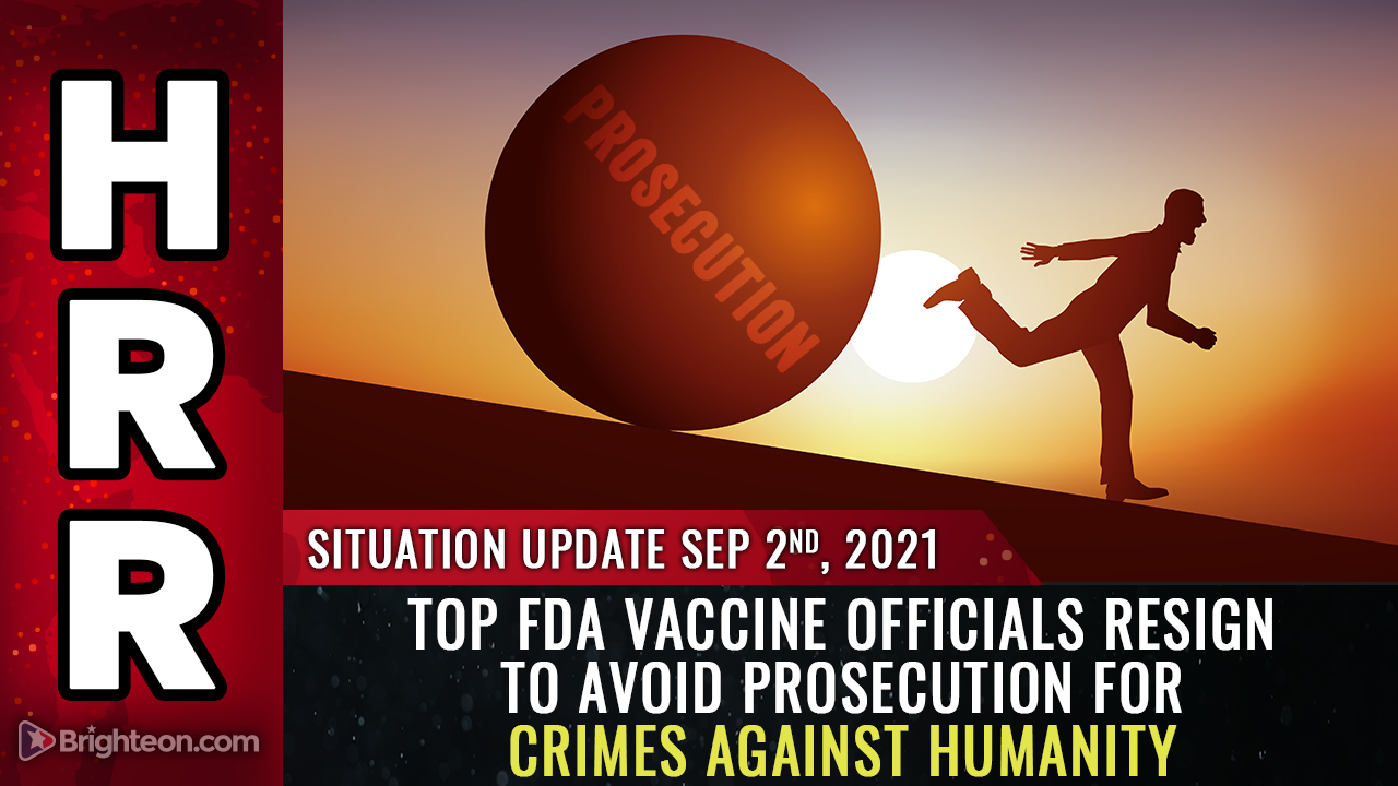 Image: Top FDA vaccine officials RESIGN to avoid prosecution for crimes against humanity as White House, CDC commit GENOCIDE