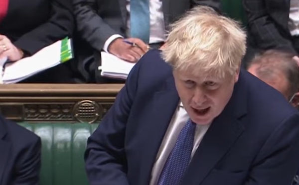 Image: Le Premier ministre britannique Boris Johnson y participe avec la statistique d'hospitalisation COVID;  admet que 90 % des patients en soins intensifs sont DOUBLE-vaxxés