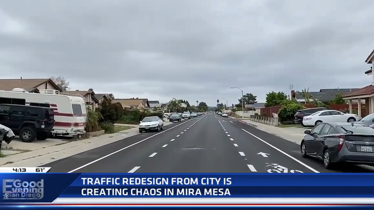 Image: Woketard clown world: San Diego redesigns two lane road into a suicidal SINGLE lane with two-way traffic