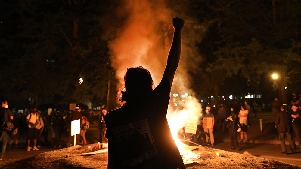 Image: Portland fascists burn Bibles in the street, just like the Nazis did