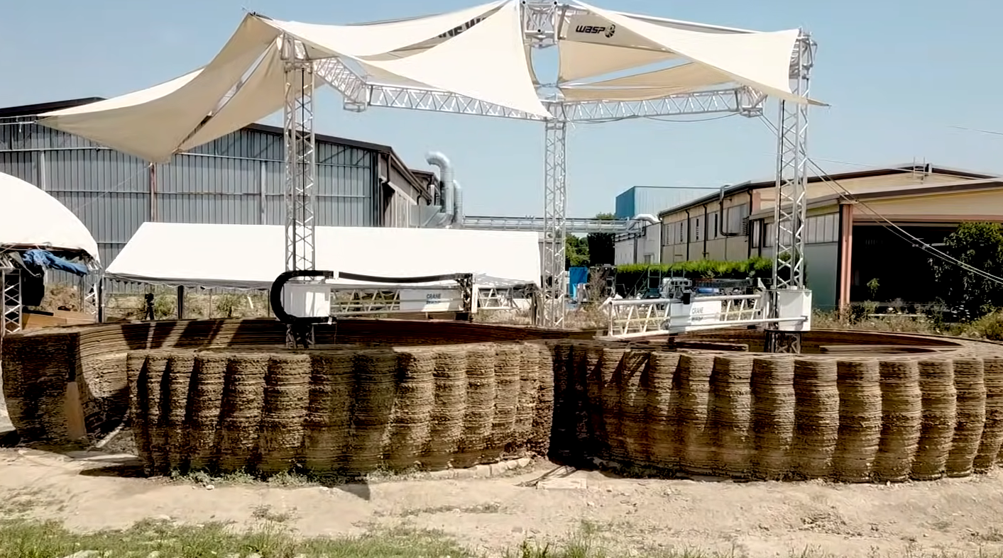 First 3D-printed house made of raw earth built in Italy 3d-printed-house-wasp