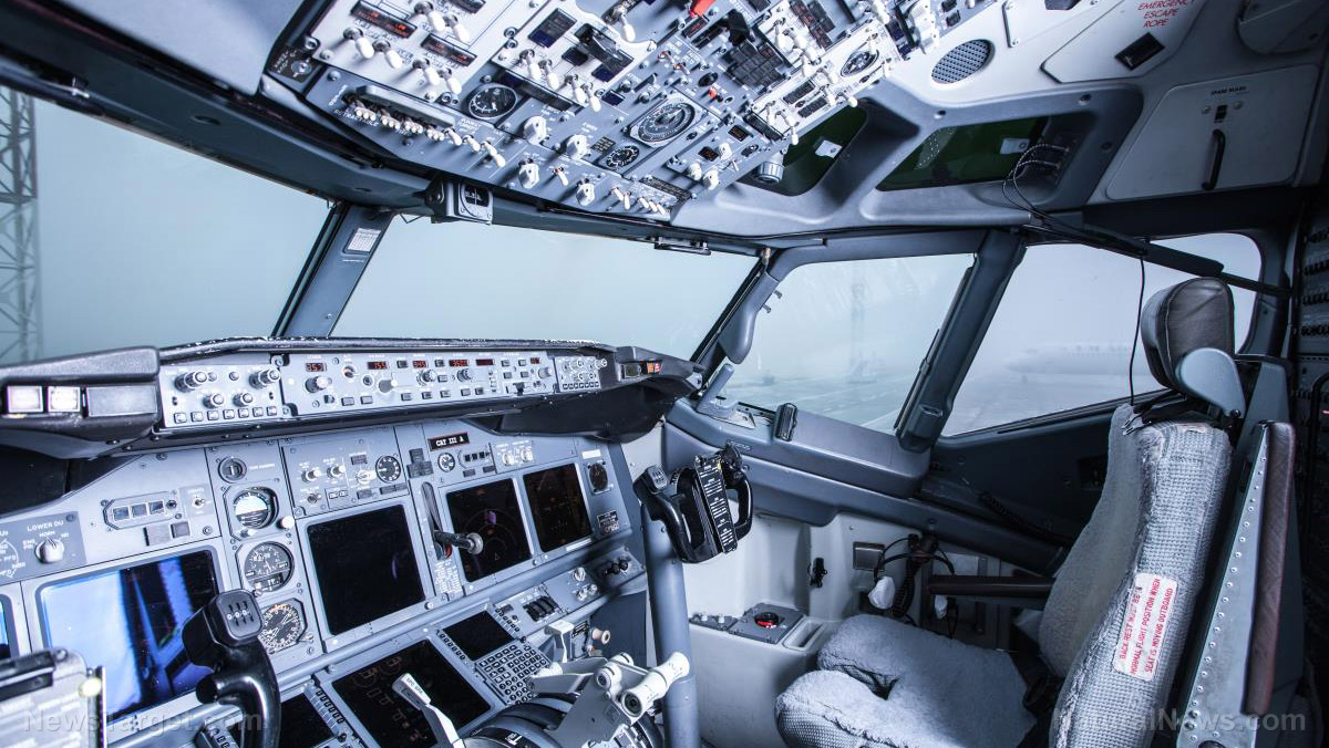 Boeing Interior Cockpit View Inside Airliner