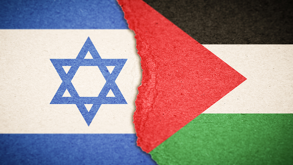 Israel Palestine Flag Conflict Concept