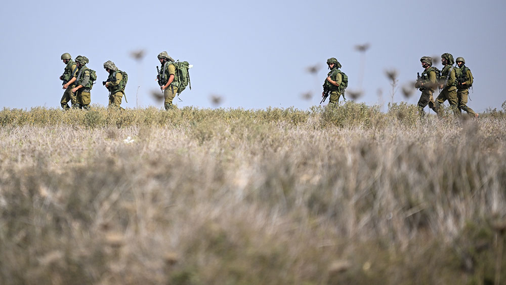 Israeli Defense Forces Soldiers March Field Israel Gaza Palestine