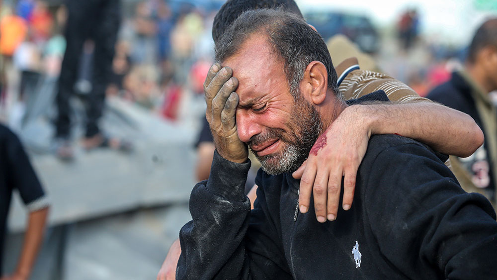 Man Cries Home Bombed Israeli Air Raids