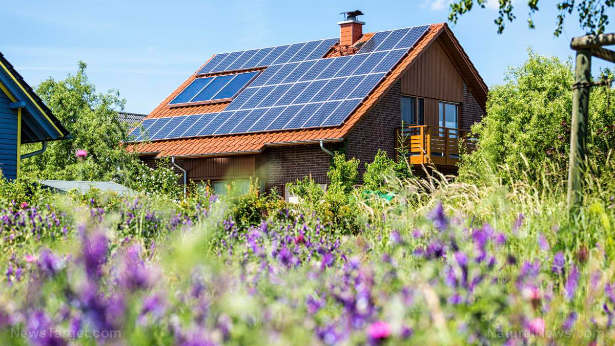 Solar Panels Rooftop Cottage House