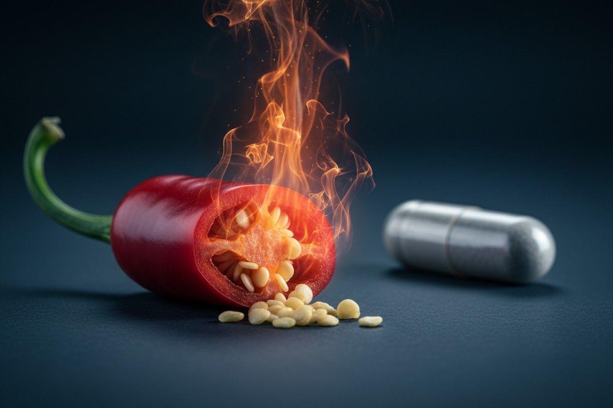 Capsaicin Ingestion Effects Documented; Dietary Sources Show Limited Impact Compared to Supplements